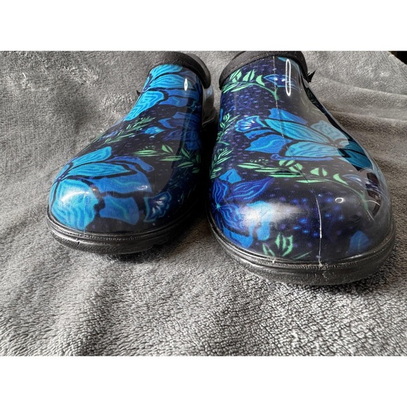 Sloggers Garden Clogs Shoes Womens Size 9 Blue Floral Waterproof Slip On USA - Picture 5 of 12